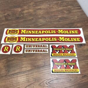 MINNEAPOLIS‎ MOLINE MODEL R TRACTOR DECAL STICKER SET  - NEW - FREE SHIPPING